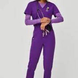 FIGS: Magic Purple Catarina Top M & Zamora HIGH WASITED M Tall